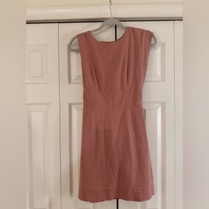 Anthropologie Pink Sheath Mini Dress Crew Neck Sleeveless